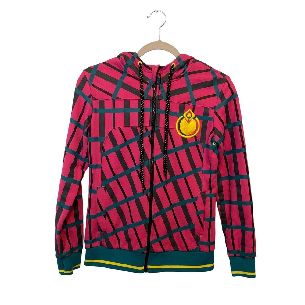 VTG‎ Nomis Full Zip jacket Plaid Pink Teal Size Small Y2K